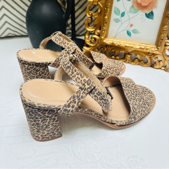 Able Local + Global Block Leopard Print Suede Leather Sandal in Size 9. - Picture 7 of 7